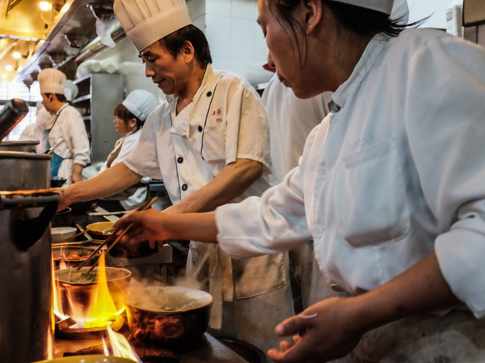 Cocina profesional en servicio